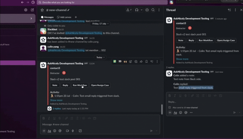 Triggering a workflow from Slack